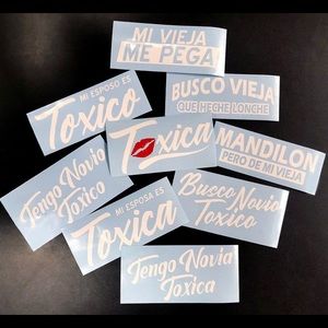 Stickers , t-shirts , cups and plates